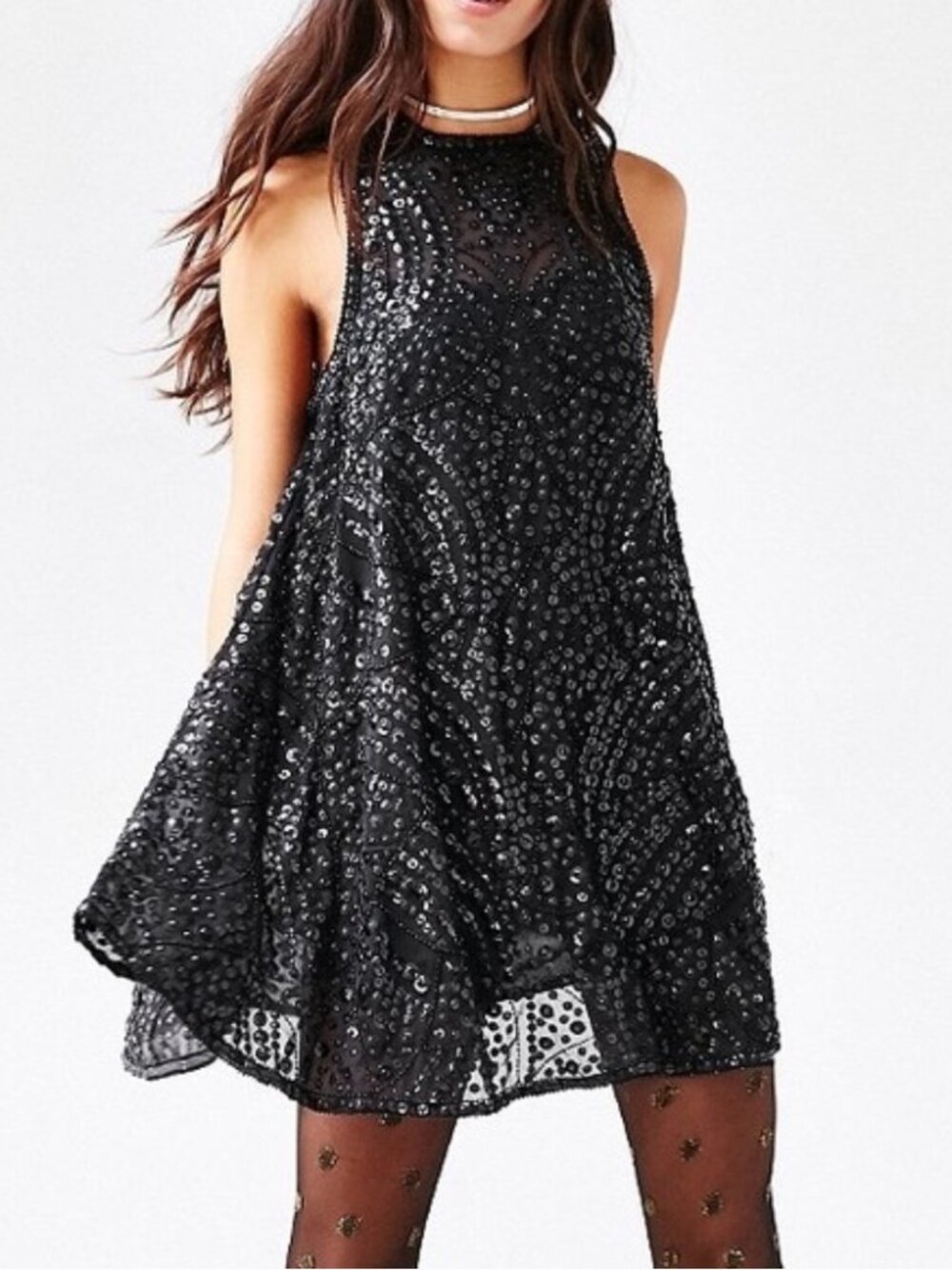 Black Raga Sequin Free People Dress in XS